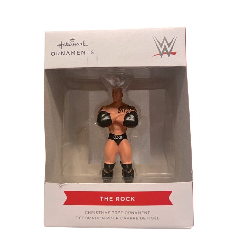 Dwayne The Rock Johnson WWE  Hallmark Christmas Tree Ornament New In Box